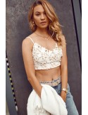 Cream lace top ZZ251 - Online store - Boutique